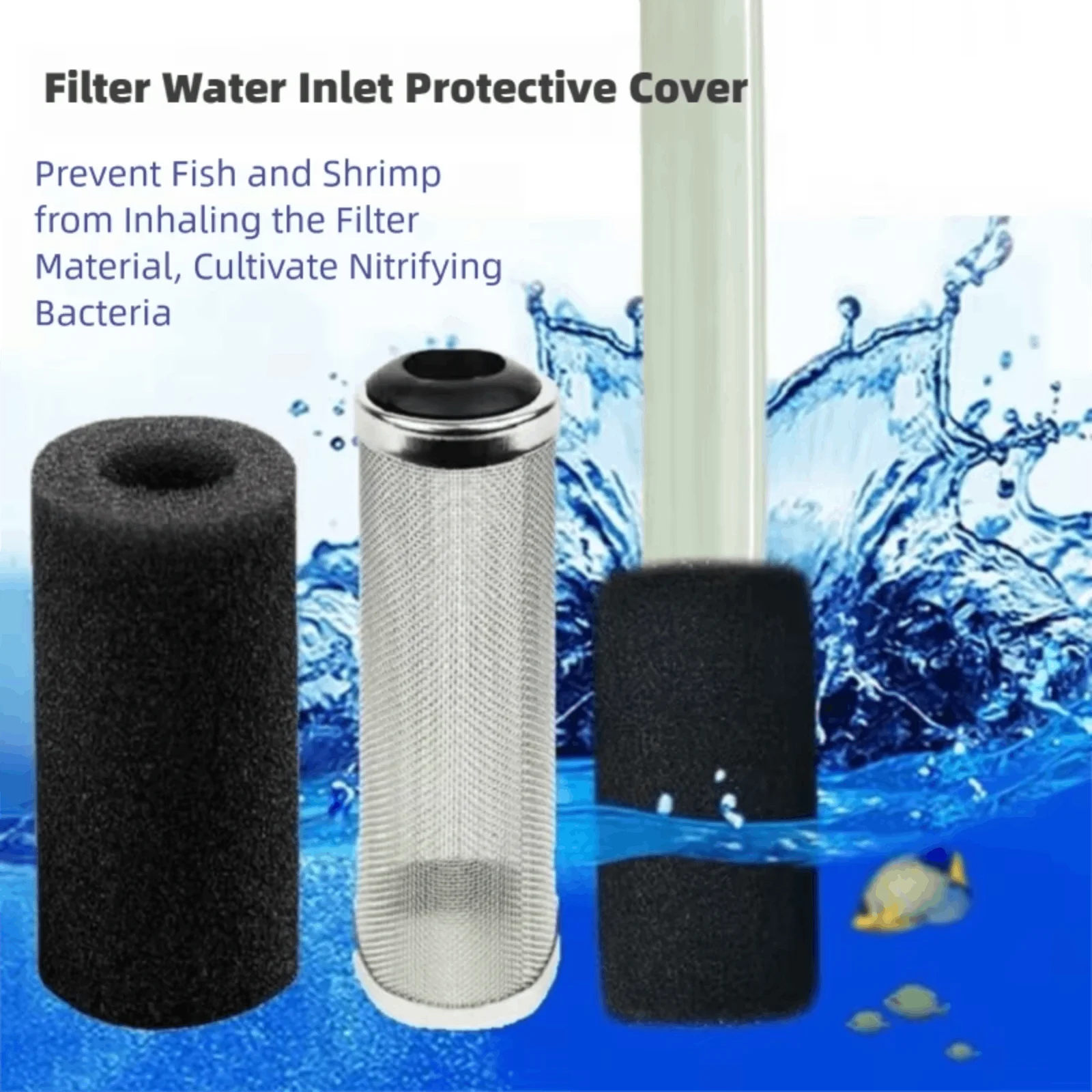 Filtro de Espuma para Aquário 10 Peças 3,5x6cm com Furo 1cm Lavável - Imagem 2