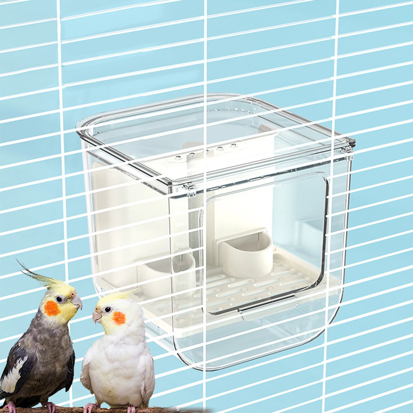 Alimentador Automático para Pássaros Transparente 700g com Anti-Derrame - Imagem 3