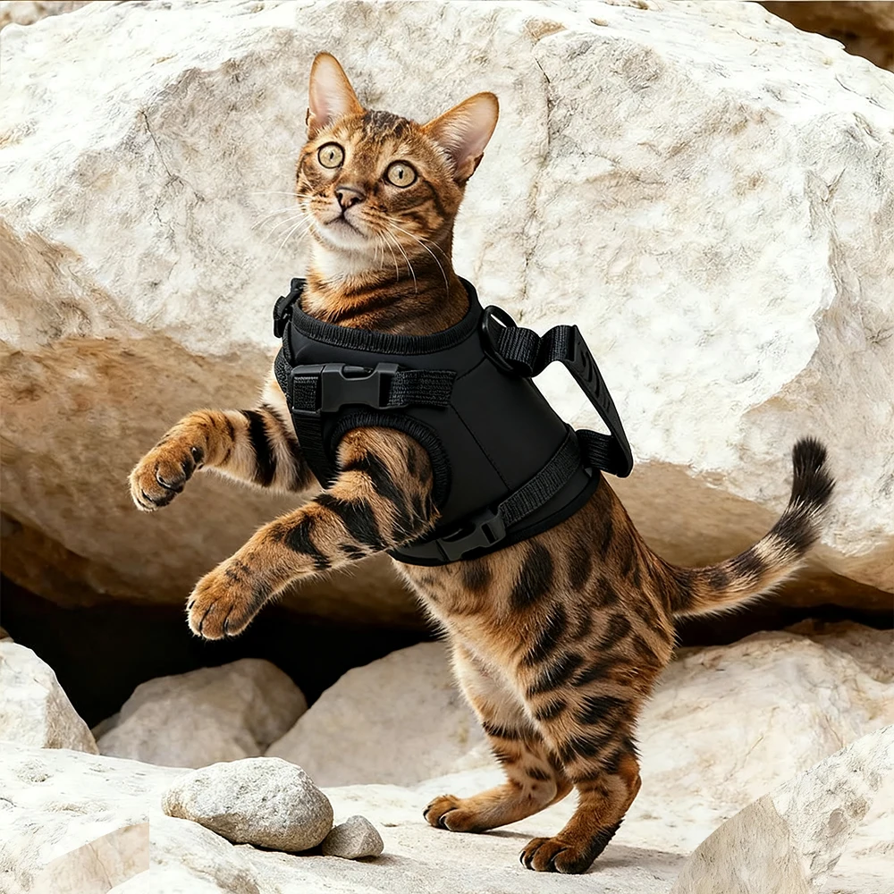 Coleira Tática para Gatos Ajustável com Velcro Resistente - Imagem 5