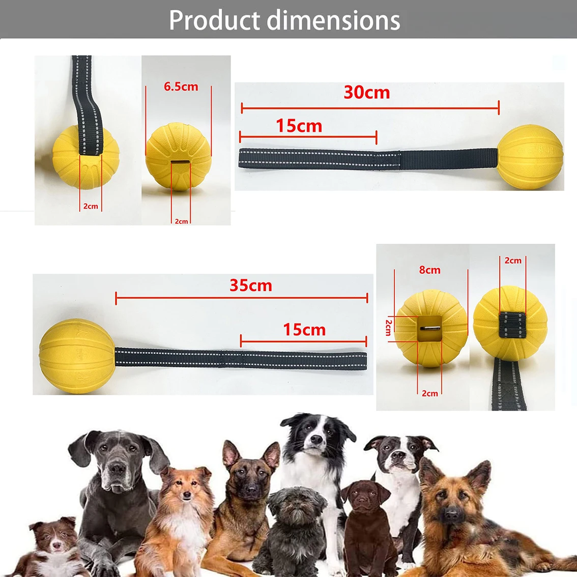 Bola com Corda para Cães Flutuante de Espuma EVA para Mastigadores - Imagem 4