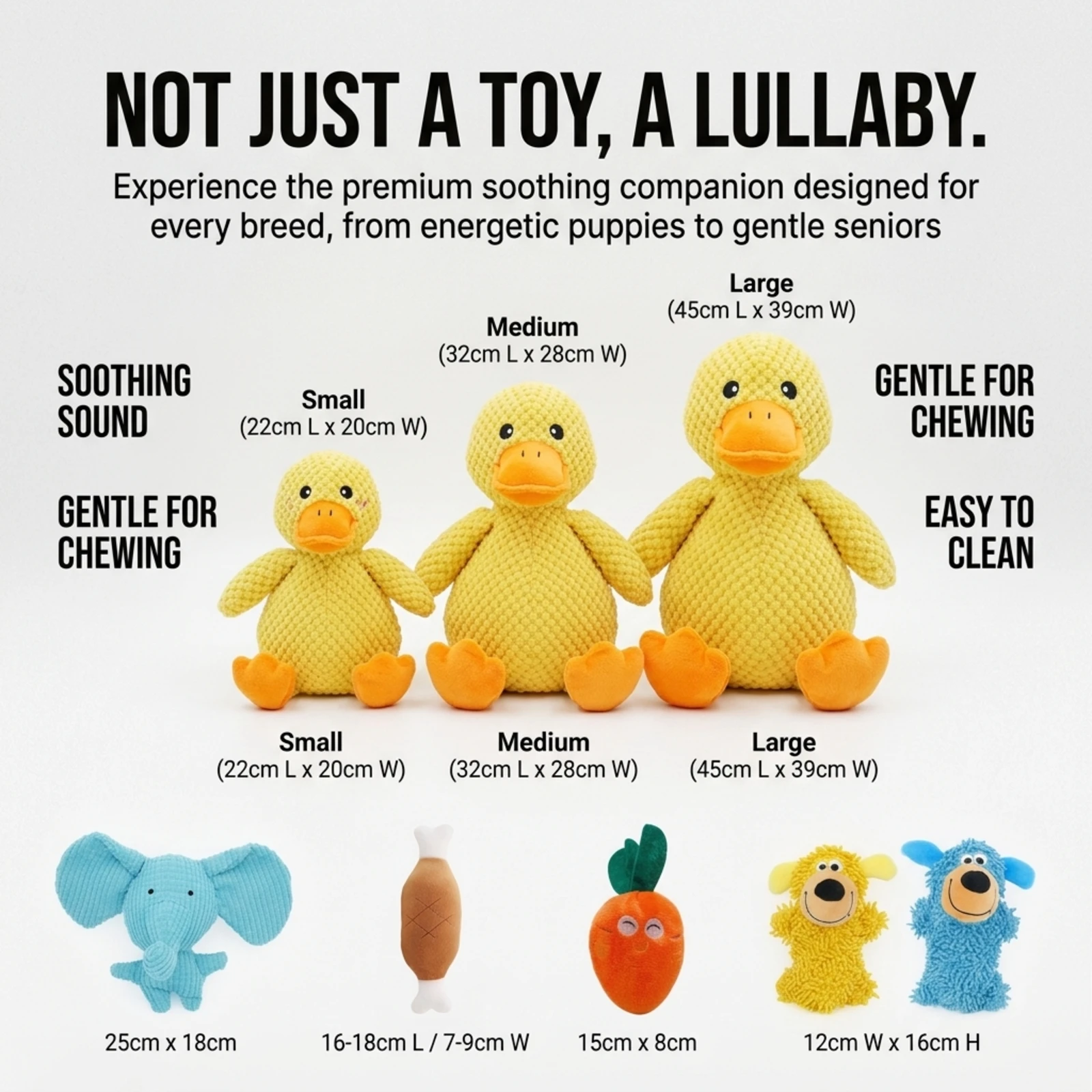 Brinquedo de Pelúcia para Cães Pato com Som Resistente à Mastigação - Imagem 5