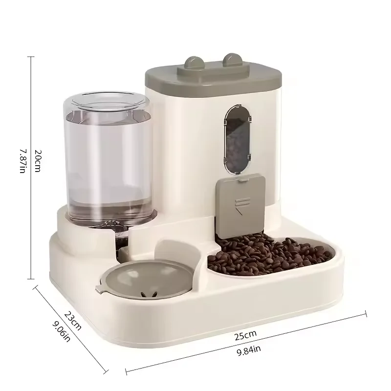 Comedouro e Bebedouro para Cães e Gatos 2 em 1 com Dispensador Automático - Imagem 2