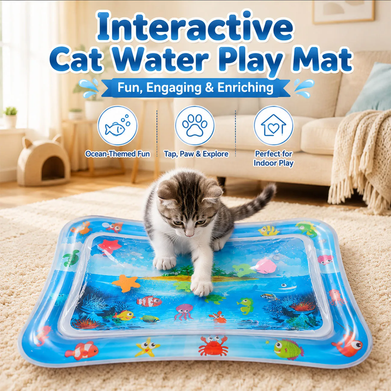 tapete sensorial quadrado para gatos