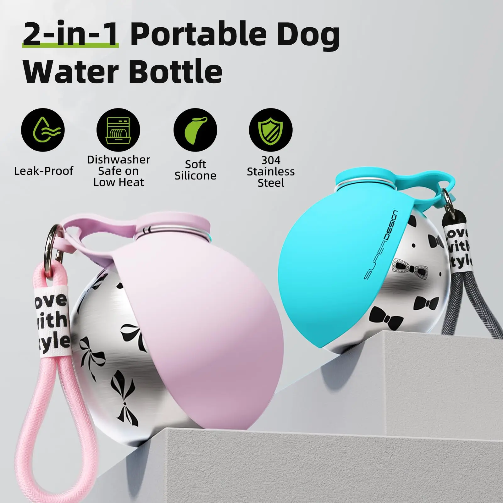 garrafa de água portátil para cães pequenos