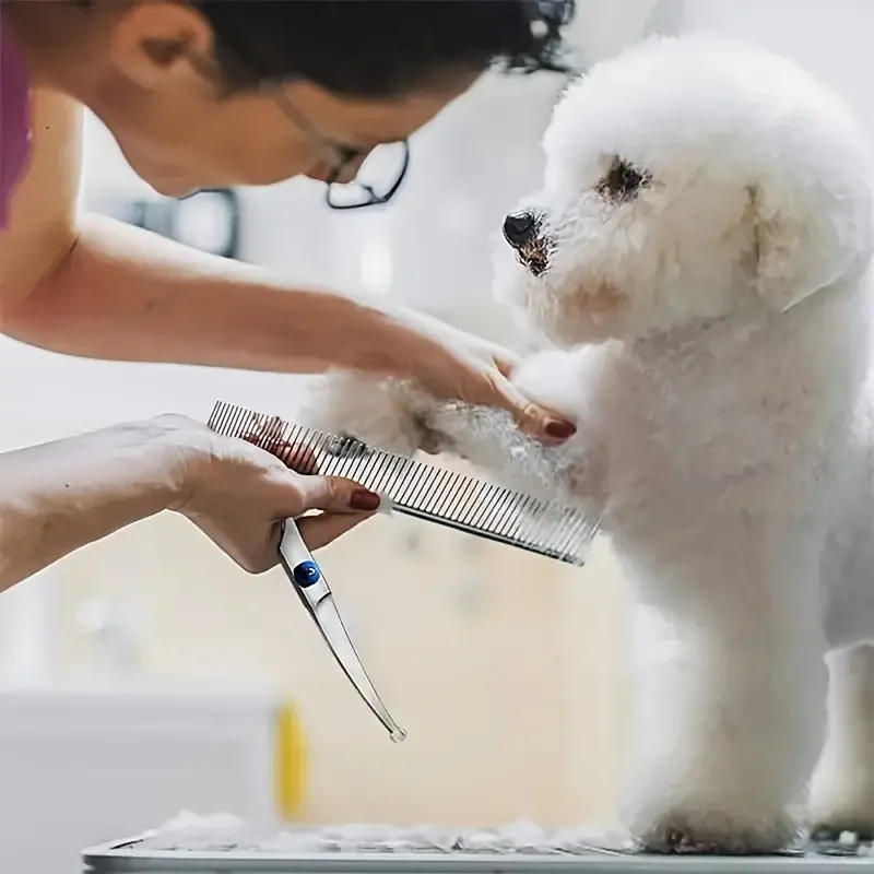 Tesoura Profissional para Tosa de Cães com Ponta Redonda e Antirruído - Imagem 2