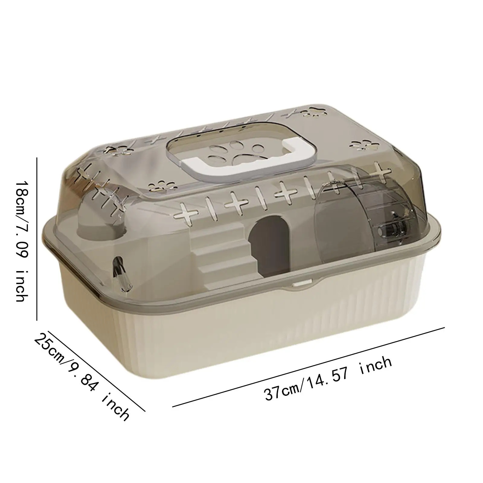 Caixa de Transporte para Hamster PP 37x18x25 cm com Tampa Transparente - Imagem 6
