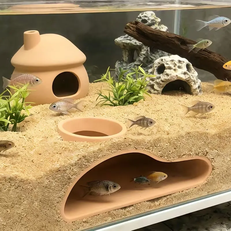 Túnel Caverna para Aquário Curvado Decorativo para Peixes - Imagem 2