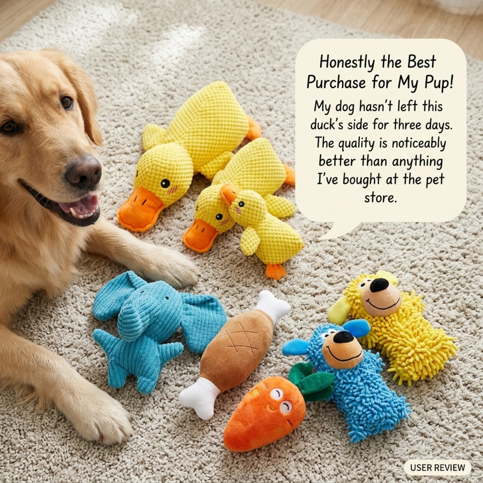 Brinquedo de Pelúcia para Cães Pato com Som Resistente à Mastigação - Imagem 2