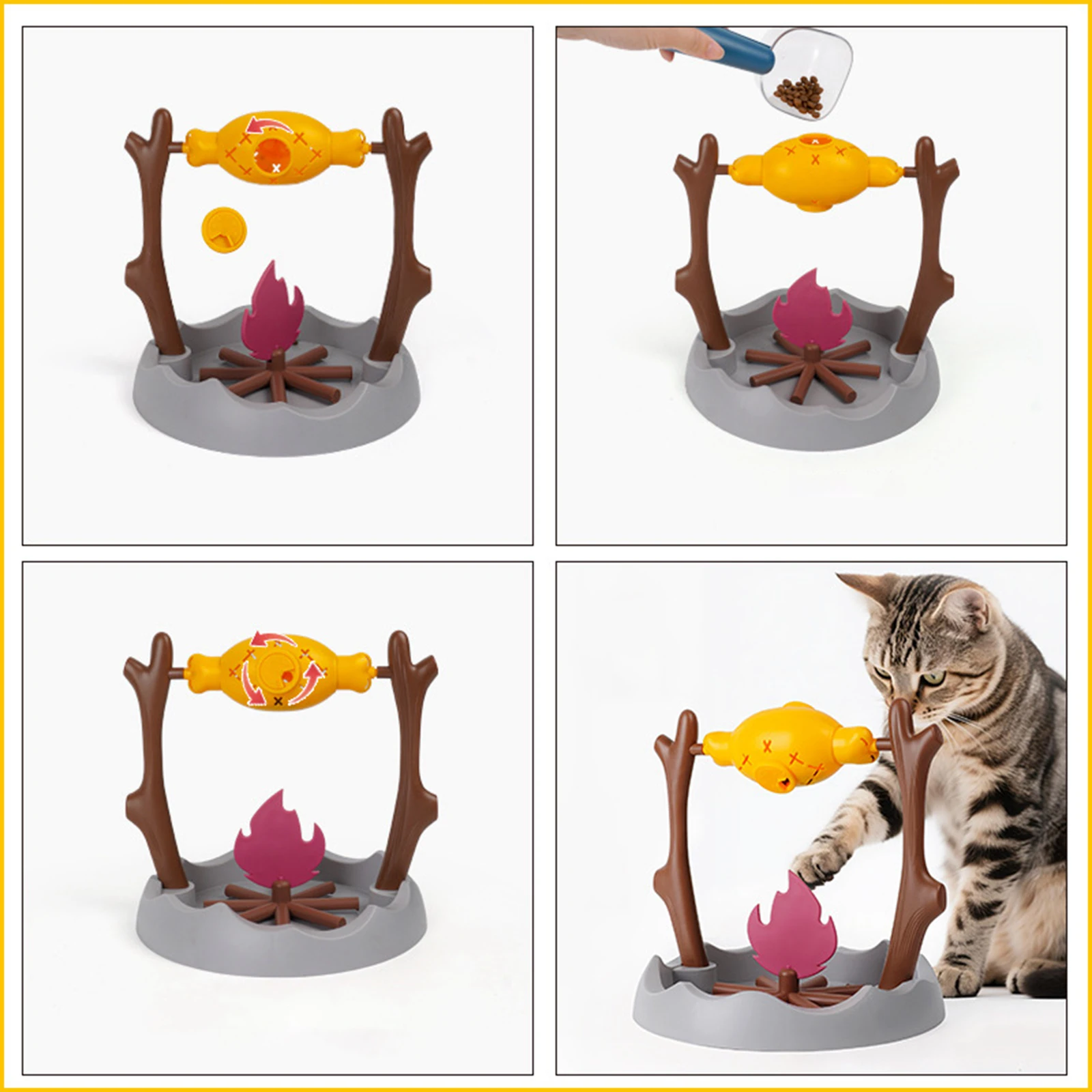 Brinquedo Comedouro Lento para Gatos 30x29 cm com Saída Ajustável - Imagem 5