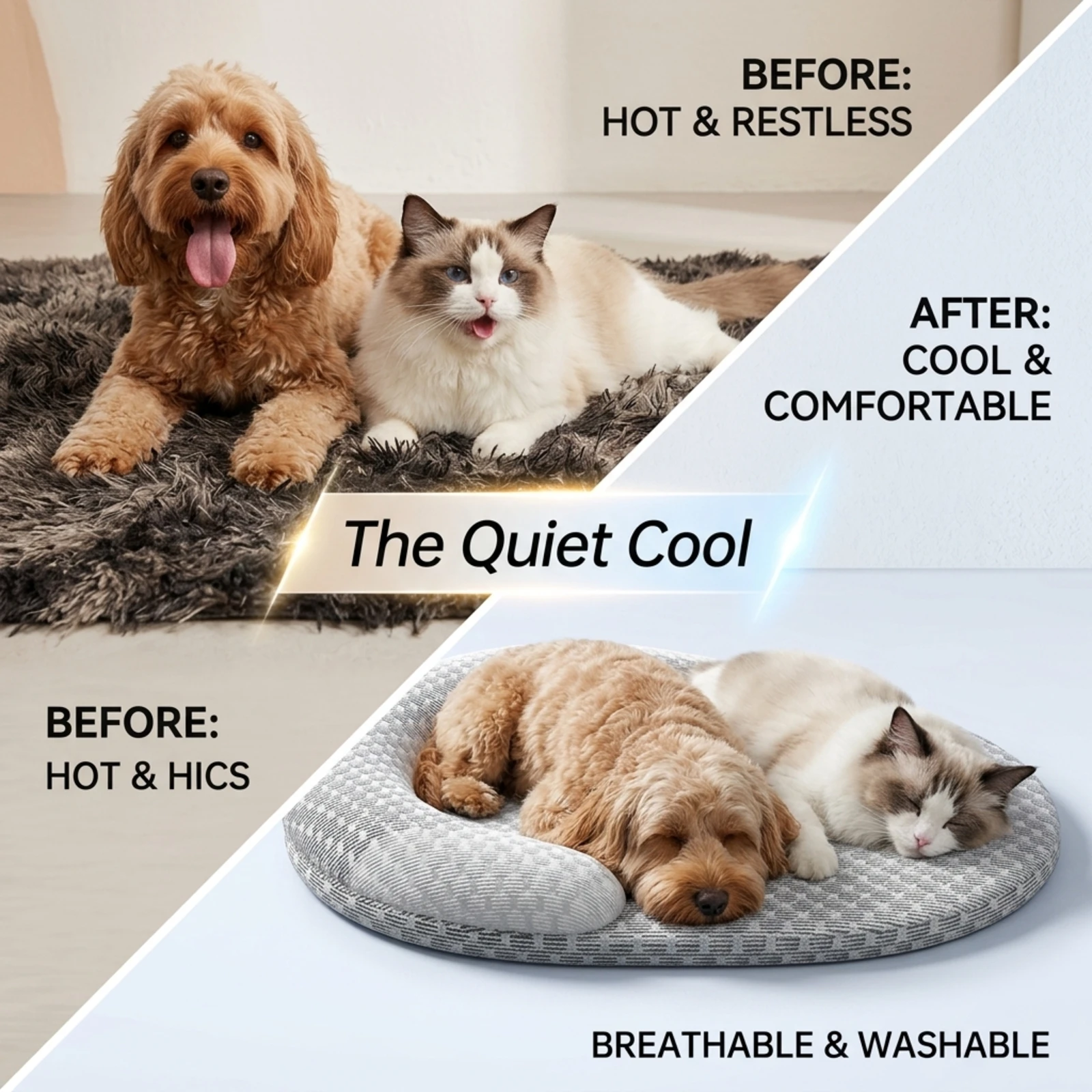 Cama Refrescante para Cães e Gatos com Base Antiderrapante - Image 4