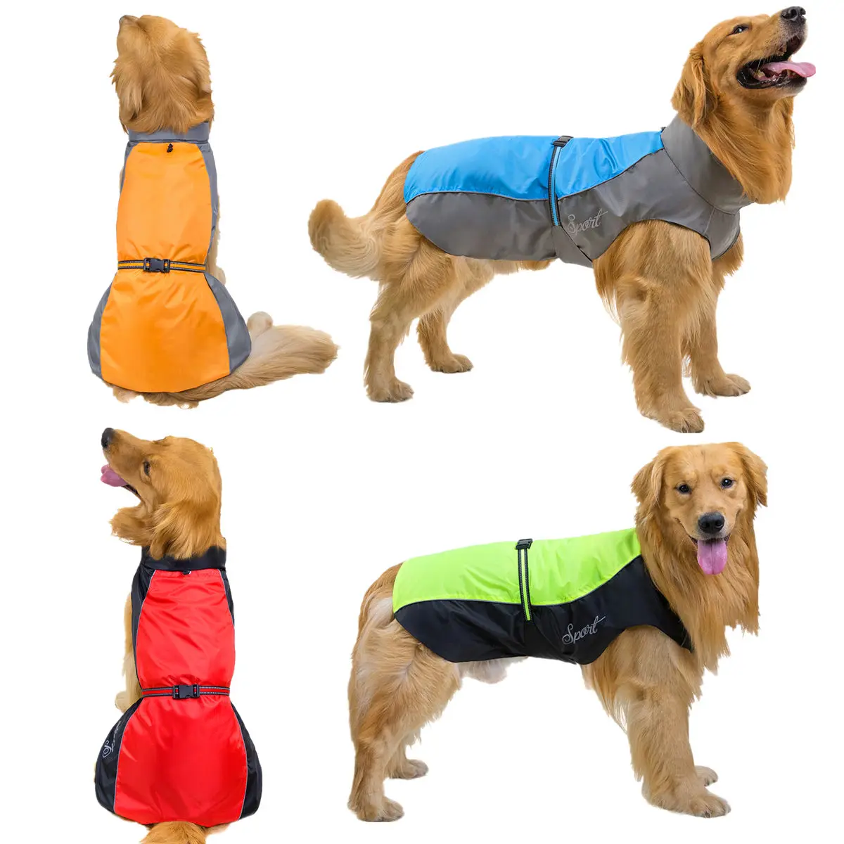 Jaqueta de Chuva para Cães Grandes Impermeável e Respirável - Imagem 2