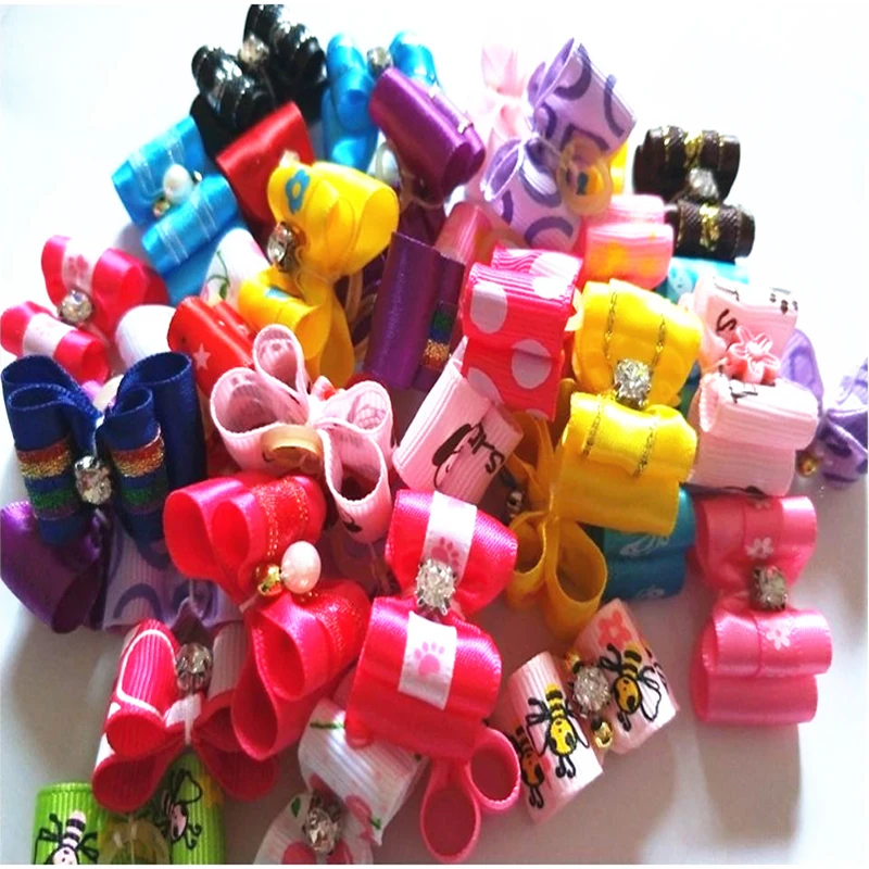 Bandas Elásticas para Cães e Gatos Pequenos com Laços de Flores - Image 2