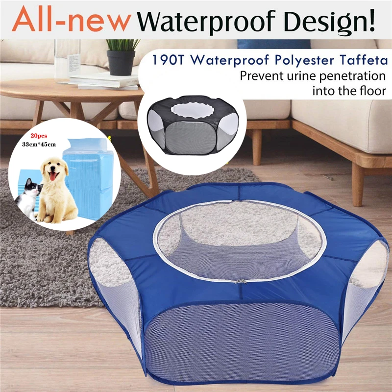 Cercado Portátil para Hamster e Coelhos Dobrável Transparente - Imagem 2