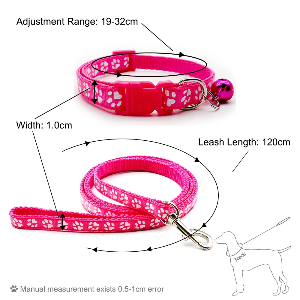 Coleira Ajustável para Cães e Gatos de Poliéster 1 cm x 1,2 m - Imagem 2