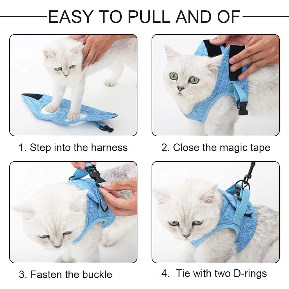 Peitoral Ajustável para Gatos com Fecho de Velcro e Guia de 1,2 m - Imagem 5