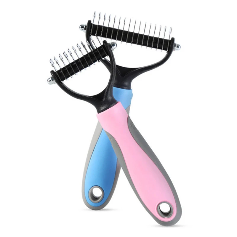 Escova para Cães Dupla Face para Remoção de Pelos Azul - Imagem 6