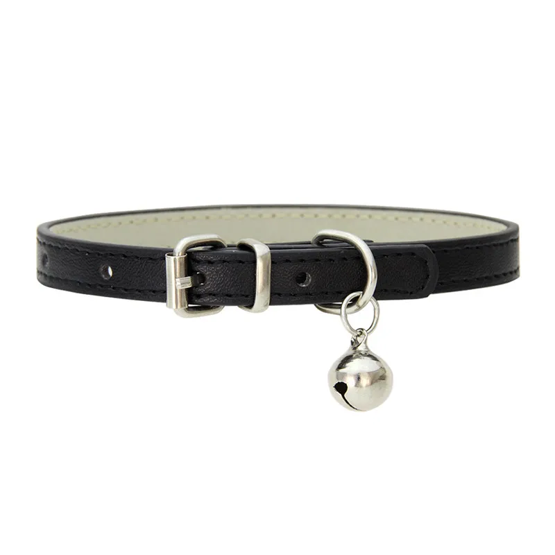 Coleira para Gato de Couro Sintético com Sino Ajustável 15-28cm - Imagem 4