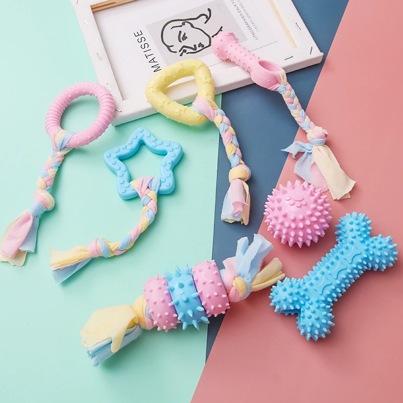 Brinquedo para Cães Pequenos de Mastigar Nó TPR Resistente - Imagem 2