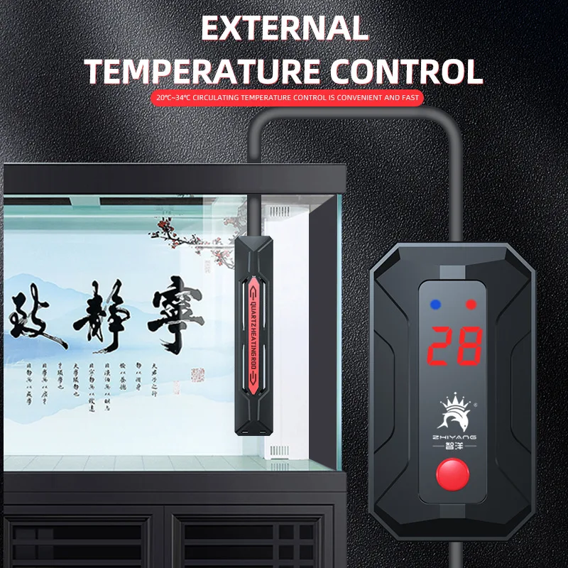 Aquecedor de Aquário 300-1200W com Termostato e Tubo de Quartzo - Imagem 3