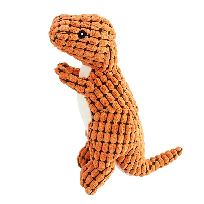 Brinquedo Vocal para Cães e Gatos de Lã de Milho Dinossauro - Imagem 6