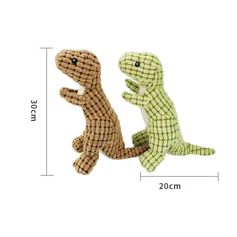 Brinquedo Vocal para Cães e Gatos de Lã de Milho Dinossauro - Imagem 3