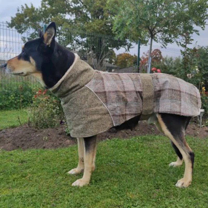 Jaqueta para Cães Grandes de Moletom com Estampa Xadrez - Imagem 6