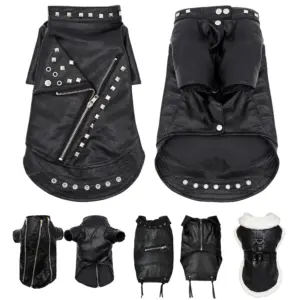 jaqueta de couro para cães pequenos