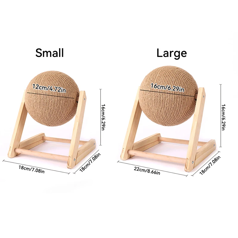 Brinquedo Arranhador para Gatos de Sisal e Madeira com Bola - Imagem 6