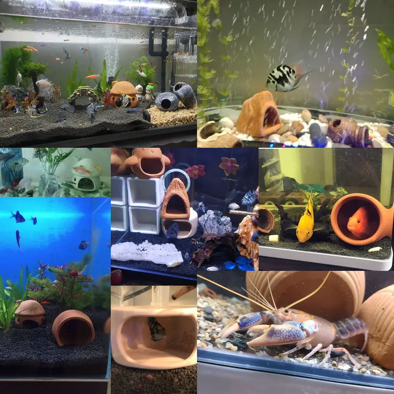 Caverna de Cerâmica para Aquário Mini para Peixes e Camarões - Imagem 6