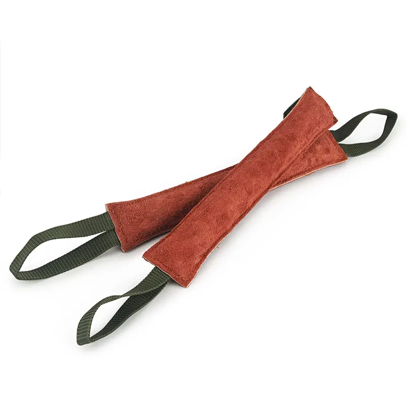 Brinquedo de Mordida para Cães de Couro Vermelho 20 cm para Treinamento - Imagem 6