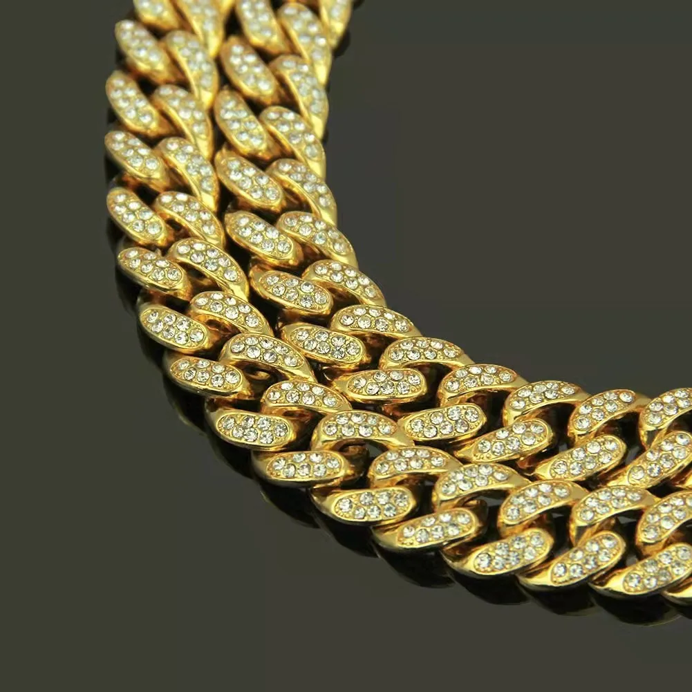 Coleira Corrente para Cães e Gatos de Strass Ouro 12,5 mm - Imagem 5