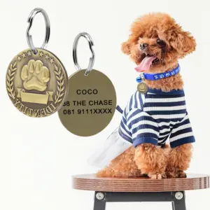 plaqueta de identificação para cães com gravação