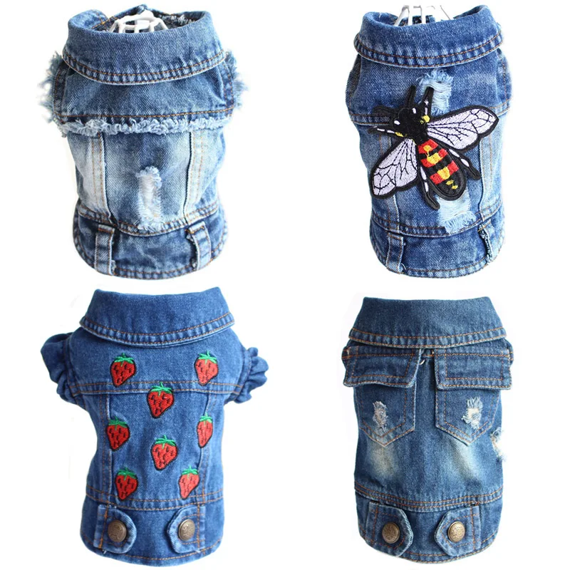 Colete Jeans para Gatos e Cães Pequenos de Algodão Lavável - Imagem 6