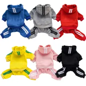 macacão para cães pequenos de algodão e fleece