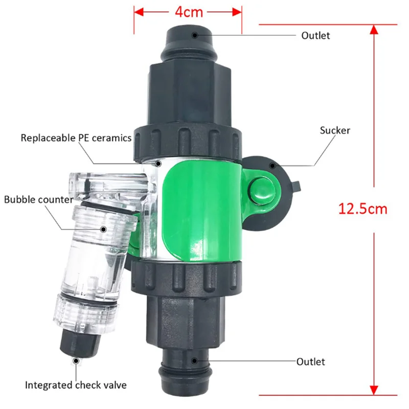 Difusor CO2 Externo para Aquário de Plantas com Adaptadores de Tubo - Image 3