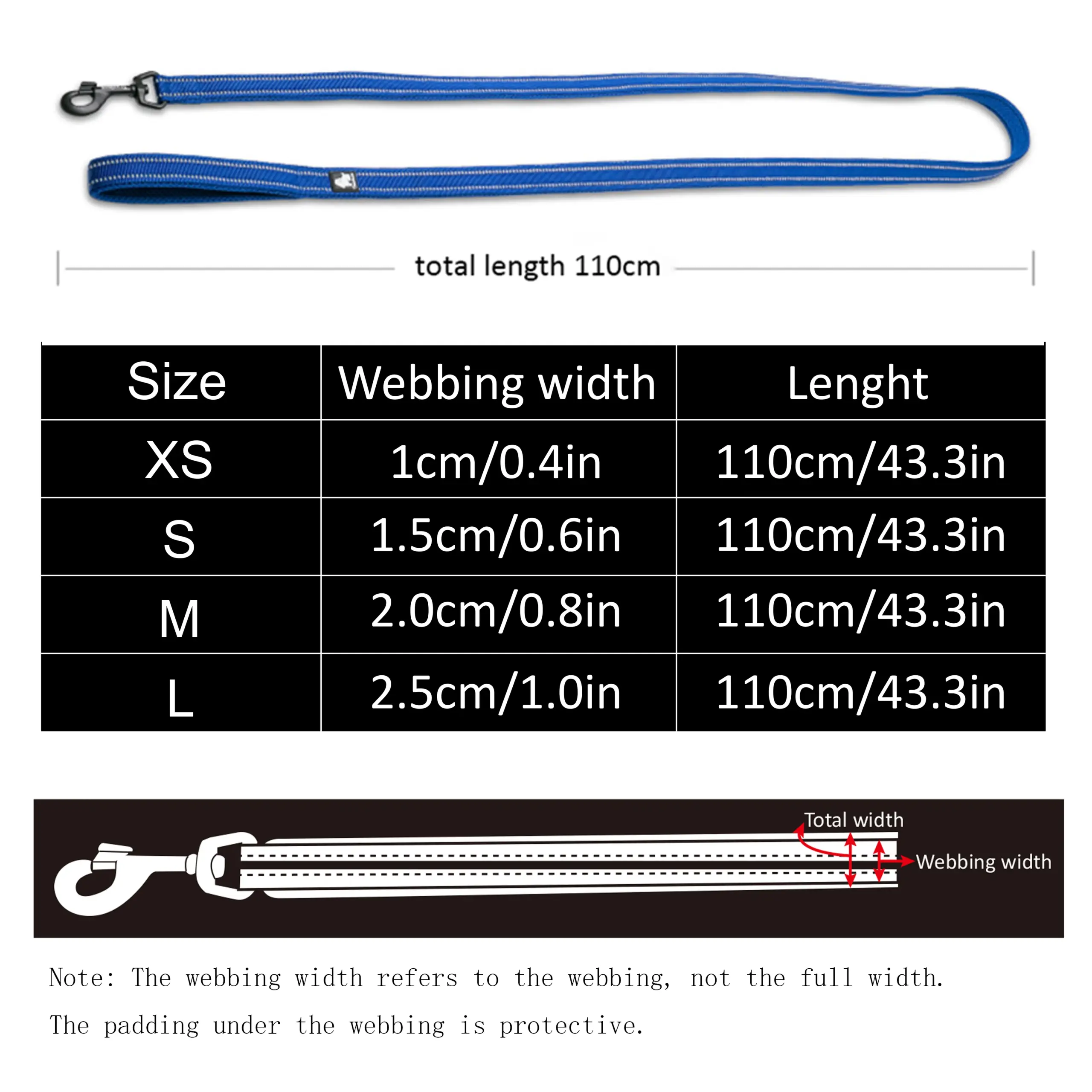 Guia Truelove para Cães de Nylon Refletivo 110 cm com Gancho Leve - Imagem 4