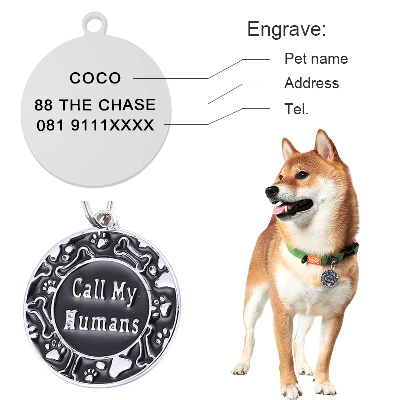 Etiqueta de Identificação para Cães e Gatos com Gravação Gratuita - Imagem 3