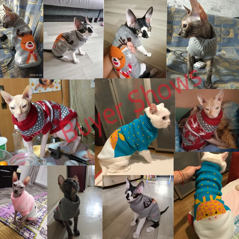 Suéter de Gola Alta para Gatos e Cães de Malha com Medidas Variadas - Imagem 5