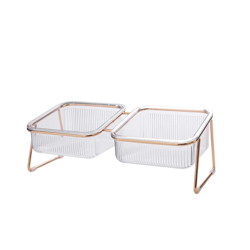 Tigela Dupla para Cães e Gatos Transparente com Suporte Elevado - Imagem 6