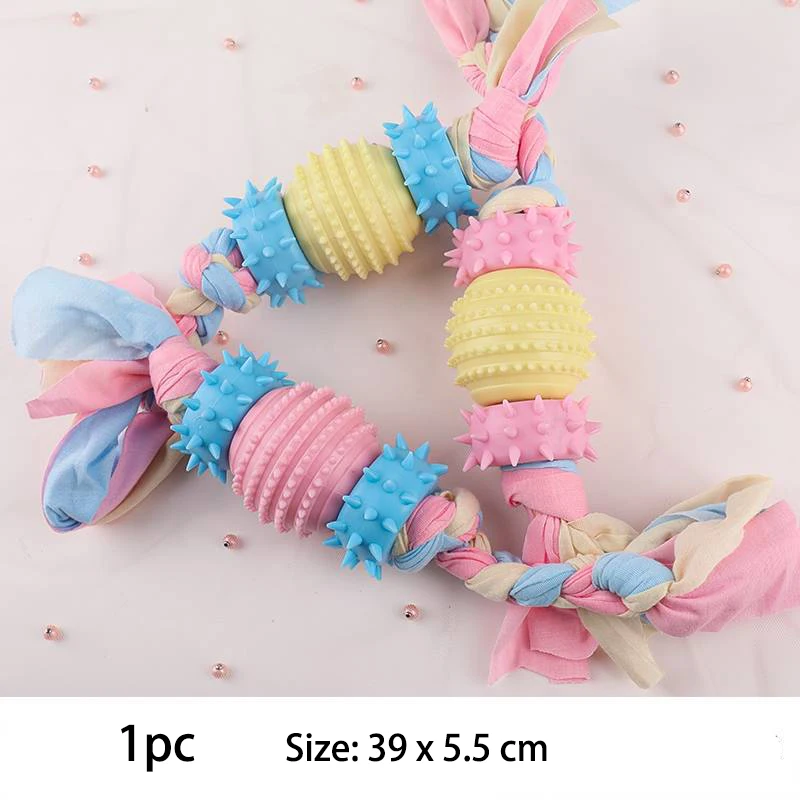 Brinquedo para Cães Pequenos de Mastigar Nó TPR Resistente - Imagem 5