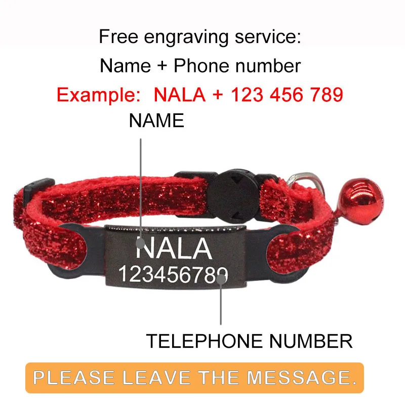 Coleira de Gato Personalizada com Fivela de Segurança Ajustável - Image 2