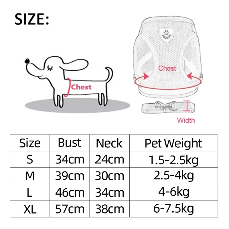 Arnês Ajustável para Cães e Gatos Pequenos com Guia - Imagem 2