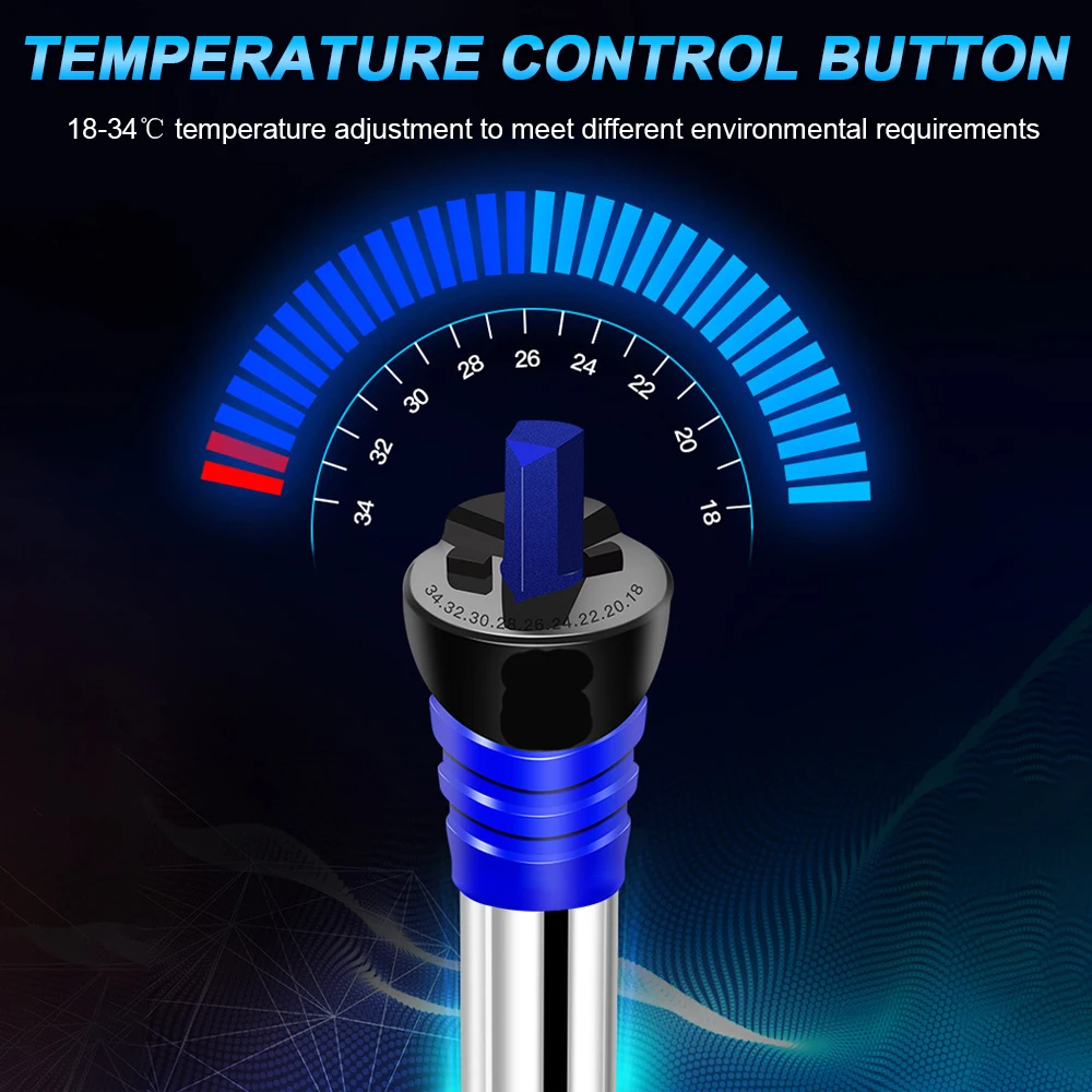 Aquecedor para Aquário de Aço Inoxidável 50W com Termostato 18-34°C - Imagem 2