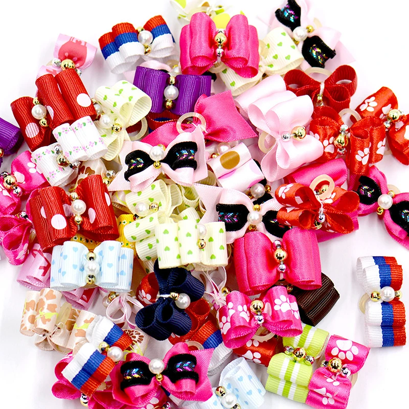 Bandas Elásticas para Cães e Gatos Pequenos com Laços de Flores - Image 4