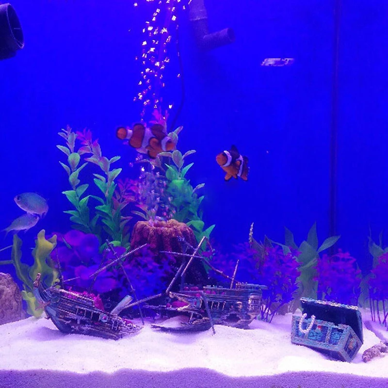 Ornamento de Aquário Barco Naufragado 24 cm com Dispositivo Aeróbio - Imagem 3