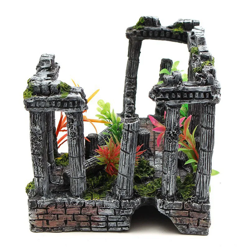 Ornamento de Aquário Ruínas de Castelo Romano para Aquário ou Terrário - Imagem 5