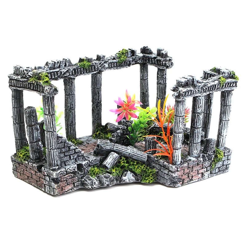 Ornamento de Aquário Ruínas de Castelo Romano para Aquário ou Terrário - Imagem 4