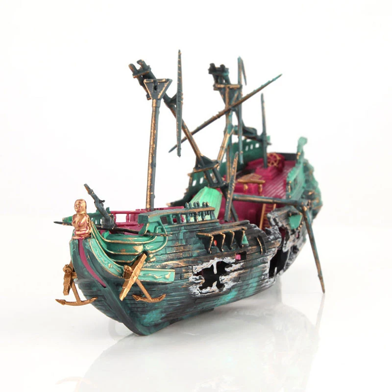 Ornamento de Aquário Barco Naufragado 24 cm com Dispositivo Aeróbio - Imagem 5