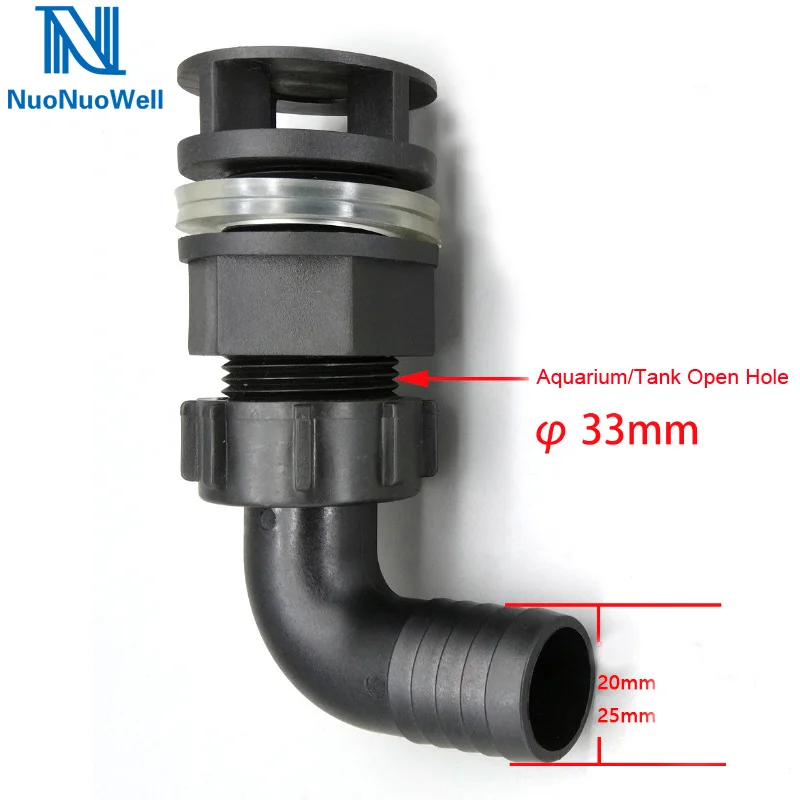 NuoNuoWell Conector de Cotovelo para Aquário 20mm/25mm Furo 33mm - Imagem 2