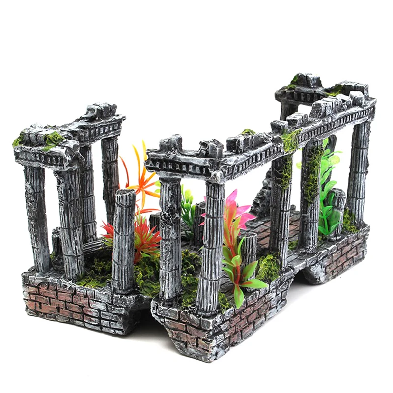 Ornamento de Aquário Ruínas de Castelo Romano para Aquário ou Terrário - Imagem 2